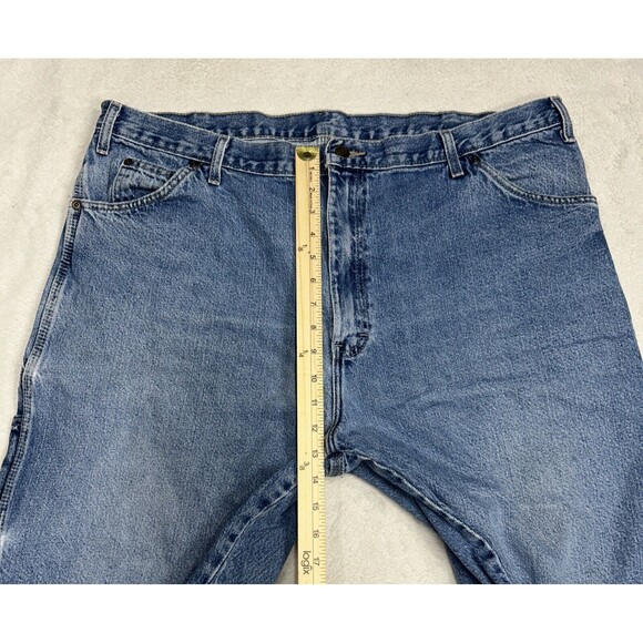 Dickies Men’s Carpenter Jean Shorts Size 42 Baggy Blue Denim Medium Wash - Picture 5 of 8